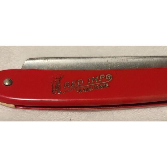 VERY RARE Red Imp Straight Razor 133 Made By Case Manganese Steel Germany Box - Picture 4 of 12